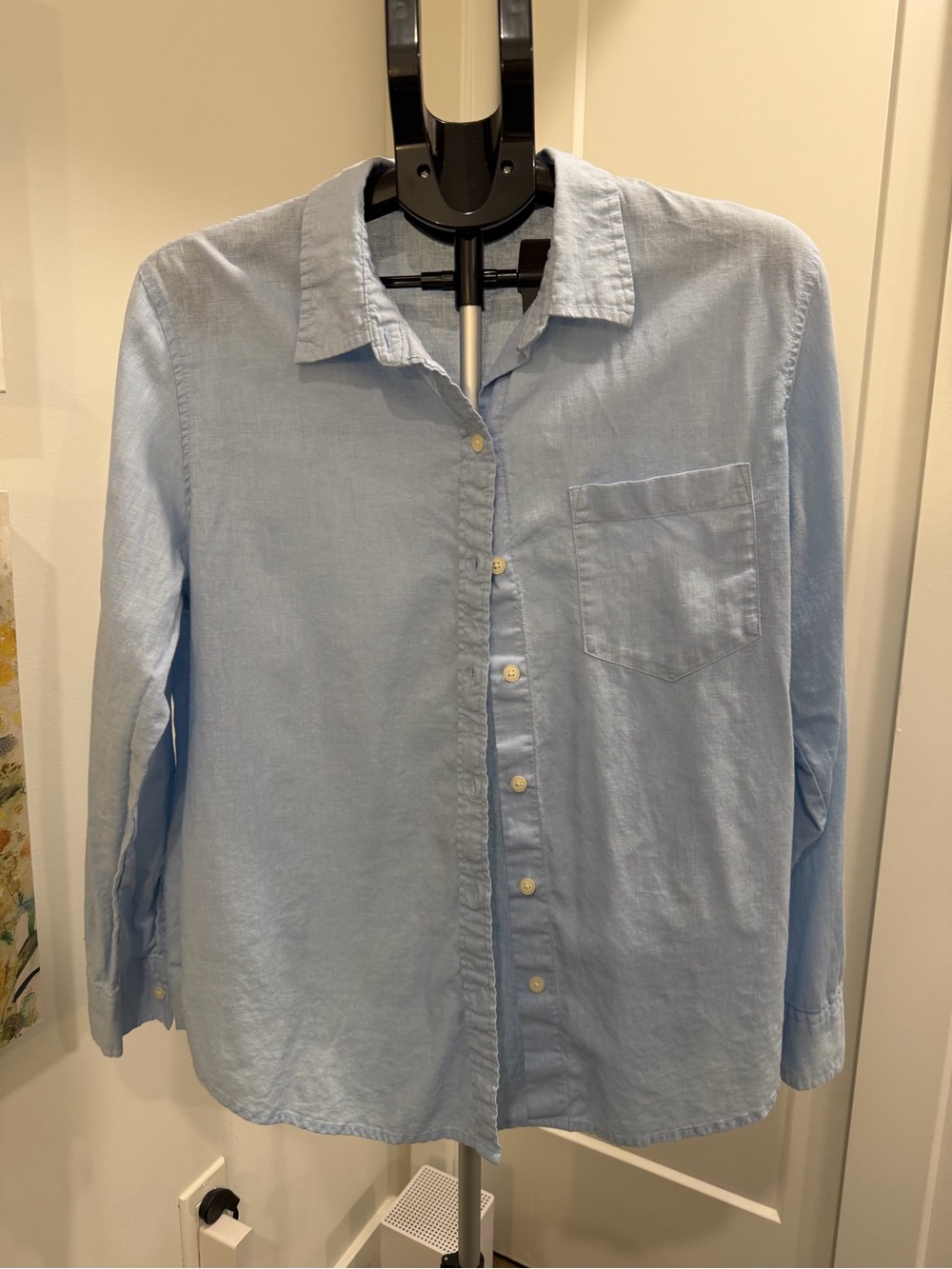 GAP Light Blue Linen-Blend Button Shirt